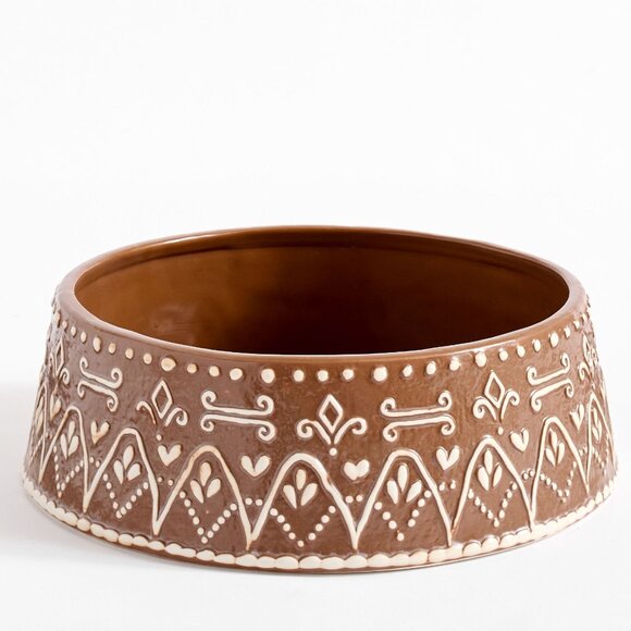 Pottery Barn Gingerbread Pet Bowl Large Stoneware - Picture 3 of 4